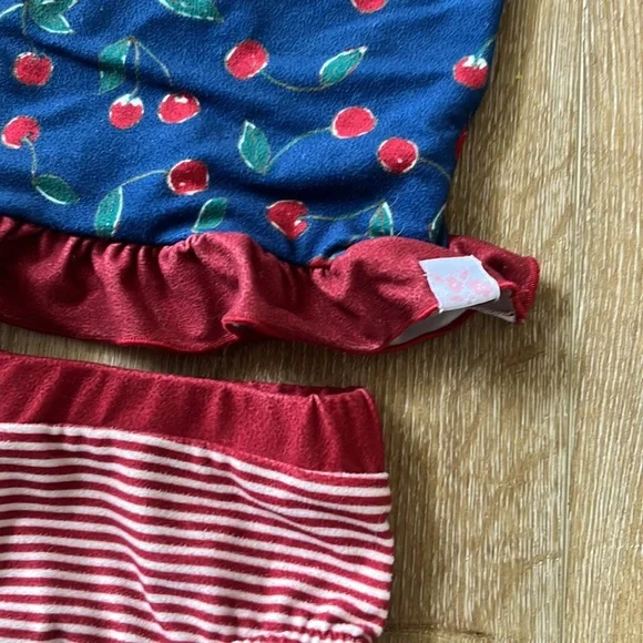 SweetHoney Cherry Loungewear Pajama Set 4T - Picture 4 of 6